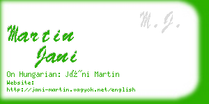 martin jani business card